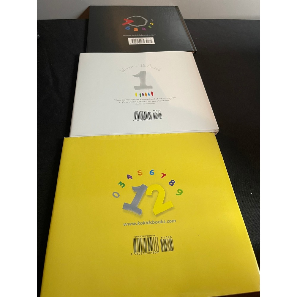 Kathryn Otoshi Hardcover Book Set Zero One Two Childrens SEL Series 3 Books